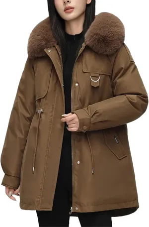 Winter Parka Collar Hooded Down Cotton Thick Warm Parkas Female Outerwear Winter Jacket Women Cotton Padded Coat
