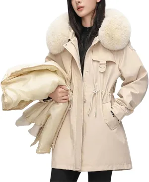 Winter Parka Collar Hooded Down Cotton Thick Warm Parkas Female Outerwear Winter Jacket Women Cotton Padded Coat