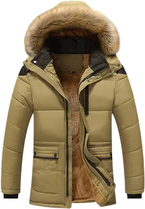 Winter Windproof Parkas Coats Men Solid Cotton Padded Casual Jackets Thicken Warm Overcoat Plus Size