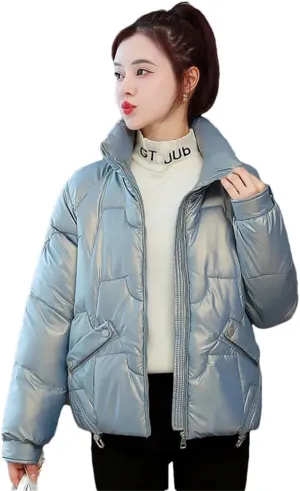 Women Parkas Long Sleeve Down Cotton Coat Parka Loose Cotton-Padded Jackets