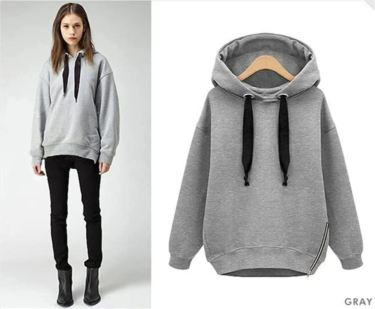 Women's Casual Oversized Hoodie Loose Fit Long Sleeve Drawstring Sweatshirt Fall Long Fleece Pullover Hoodies Coats