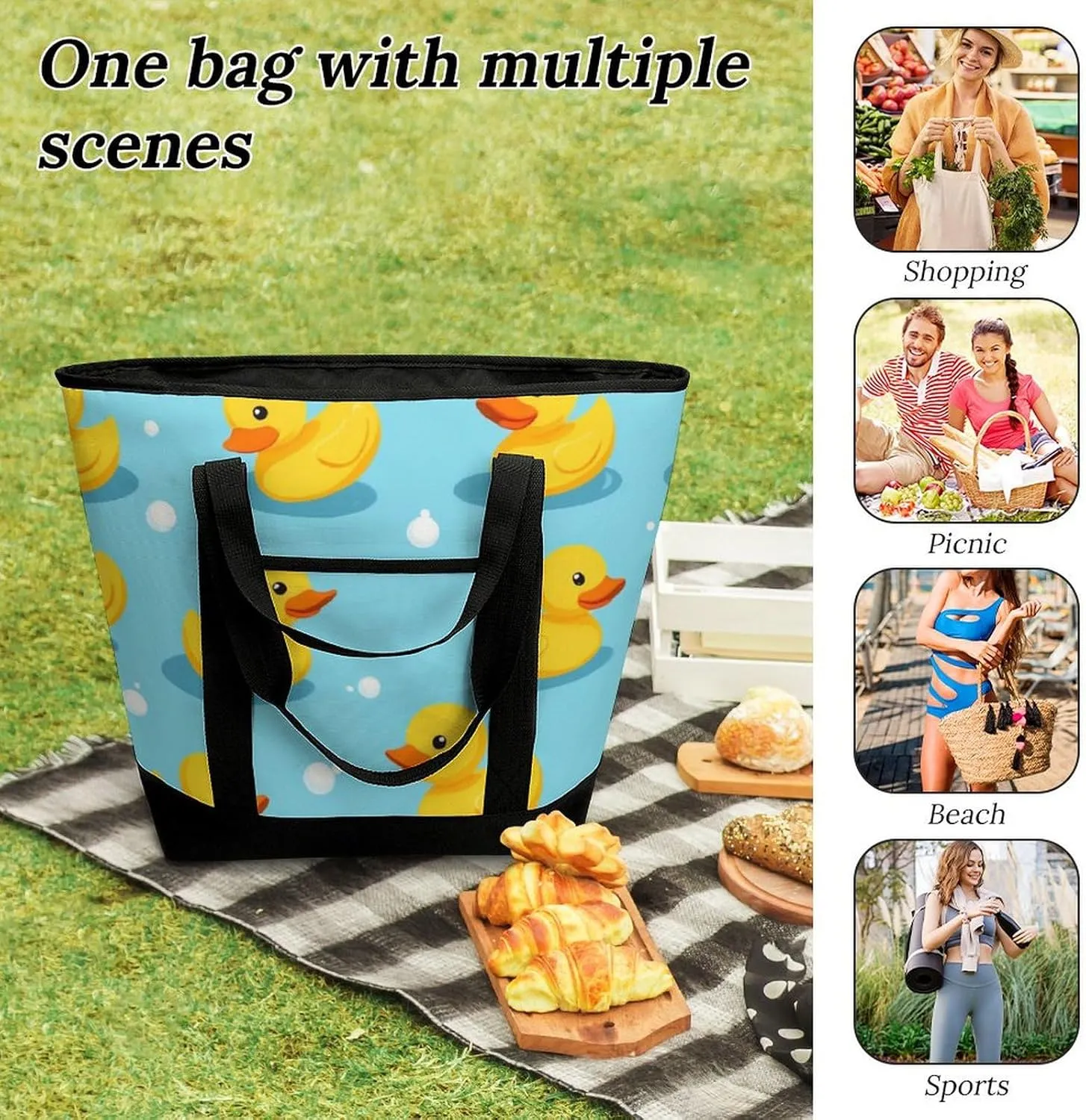 Women's Large-Capacity Thermal Tote Bag Stylish Work & Commute Handbag