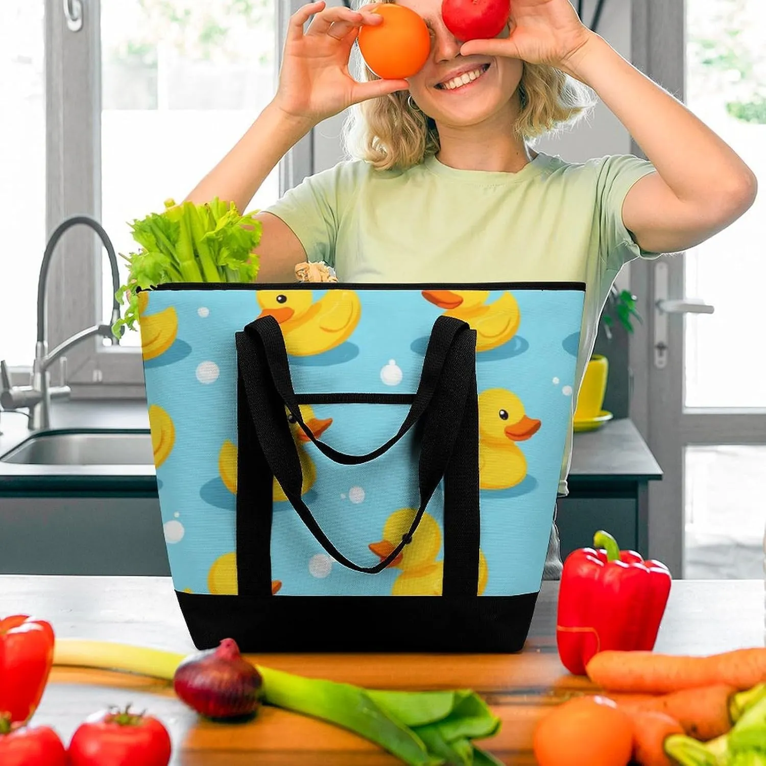 Women's Large-Capacity Thermal Tote Bag Stylish Work & Commute Handbag