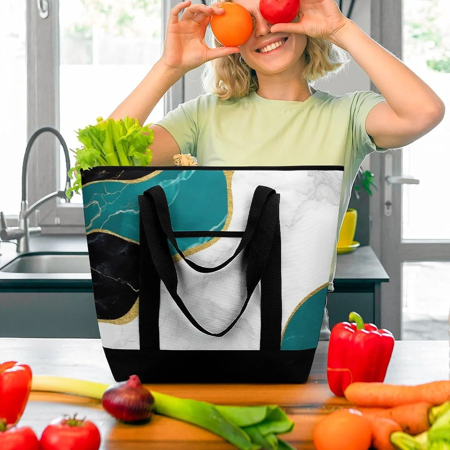 Women's Large-Capacity Thermal Tote Bag Stylish Work & Commute Handbag