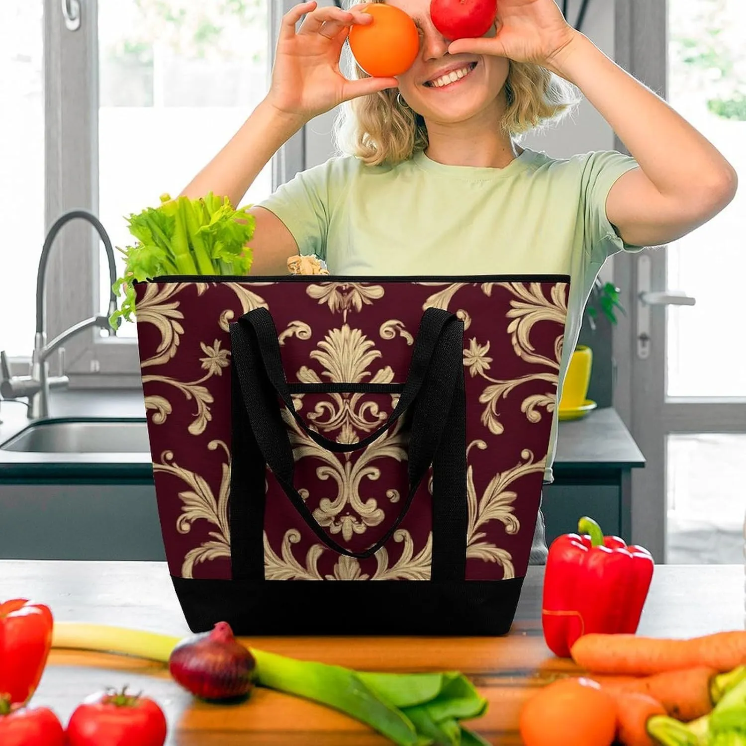 Women's Large-Capacity Thermal Tote Bag Stylish Work & Commute Handbag