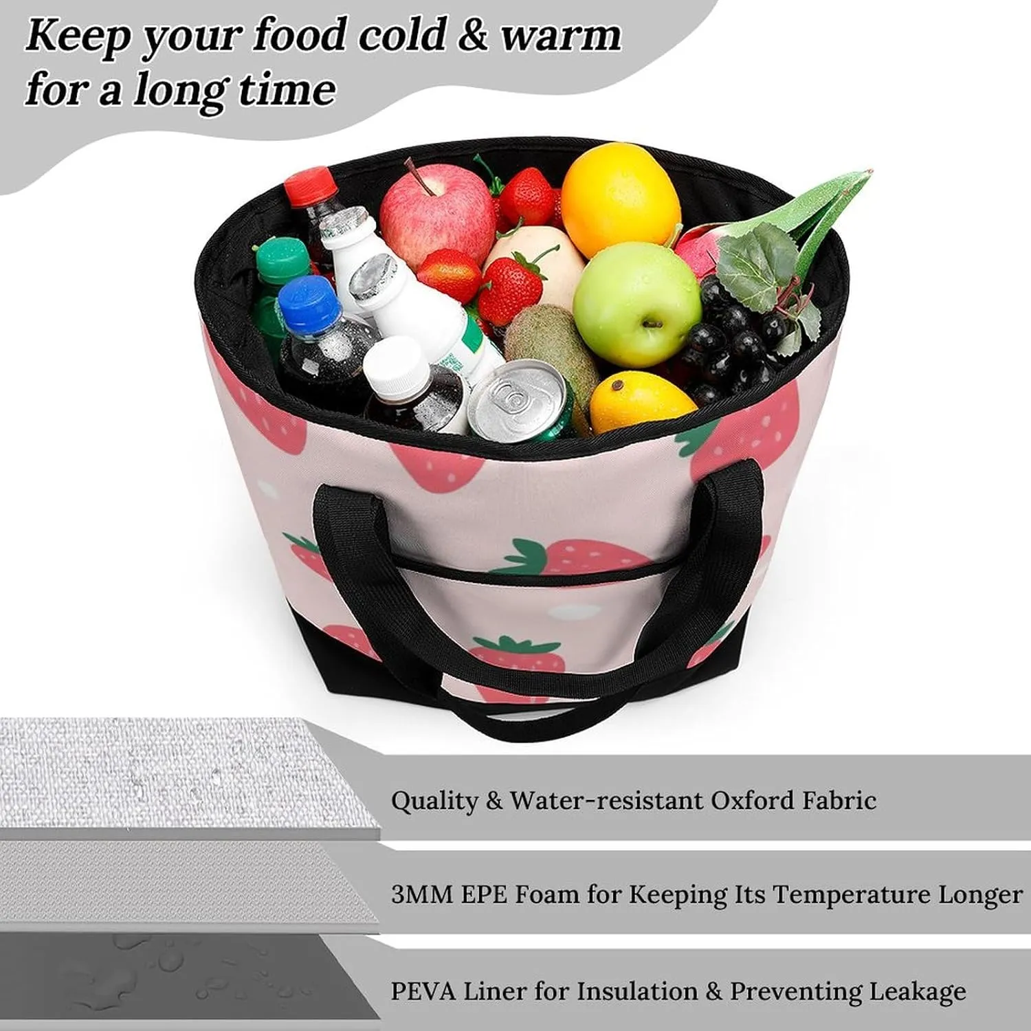 Women's Large-Capacity Thermal Tote Bag Stylish Work & Commute Handbag