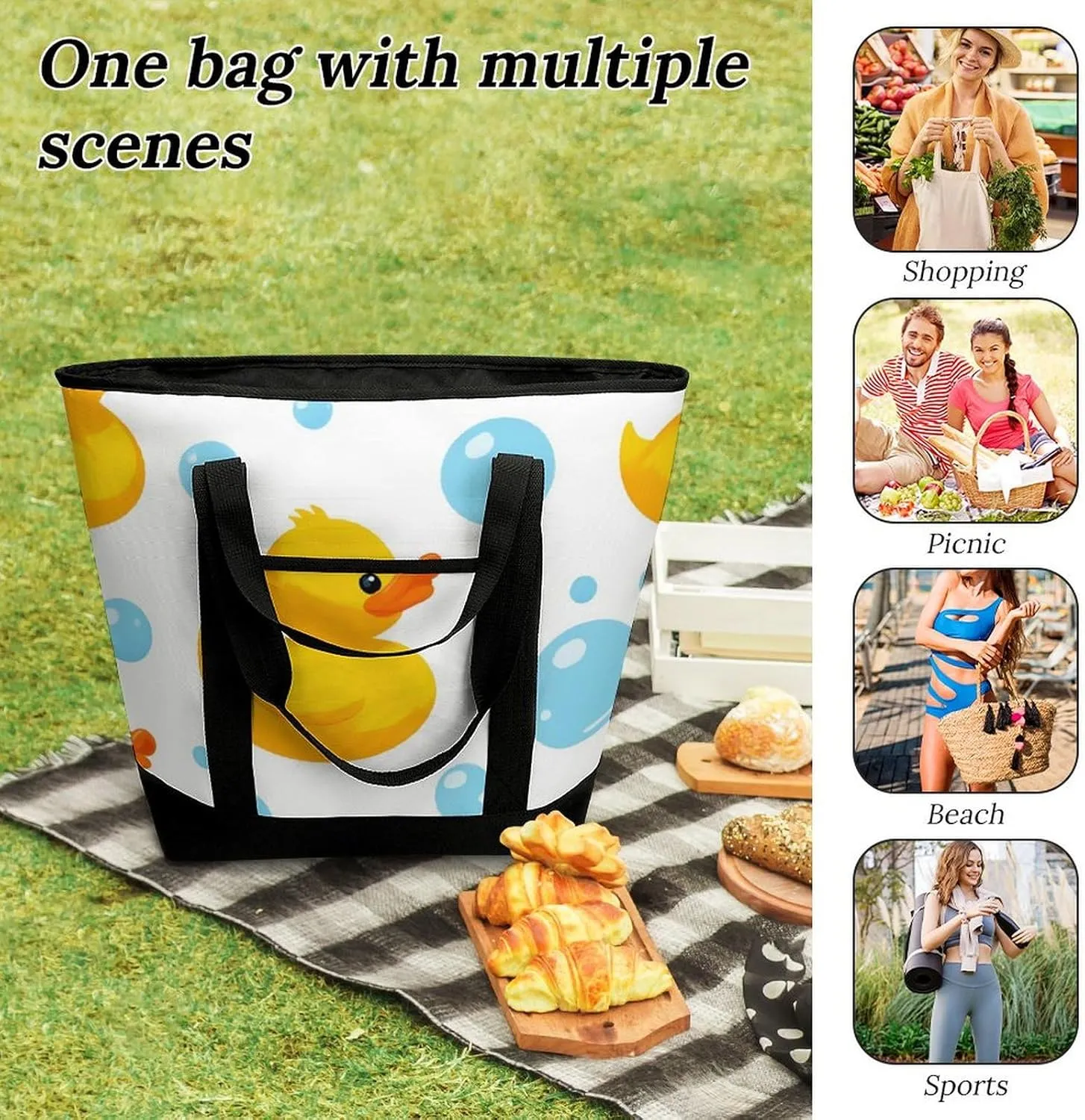 Women's Large-Capacity Thermal Tote Bag Stylish Work & Commute Handbag