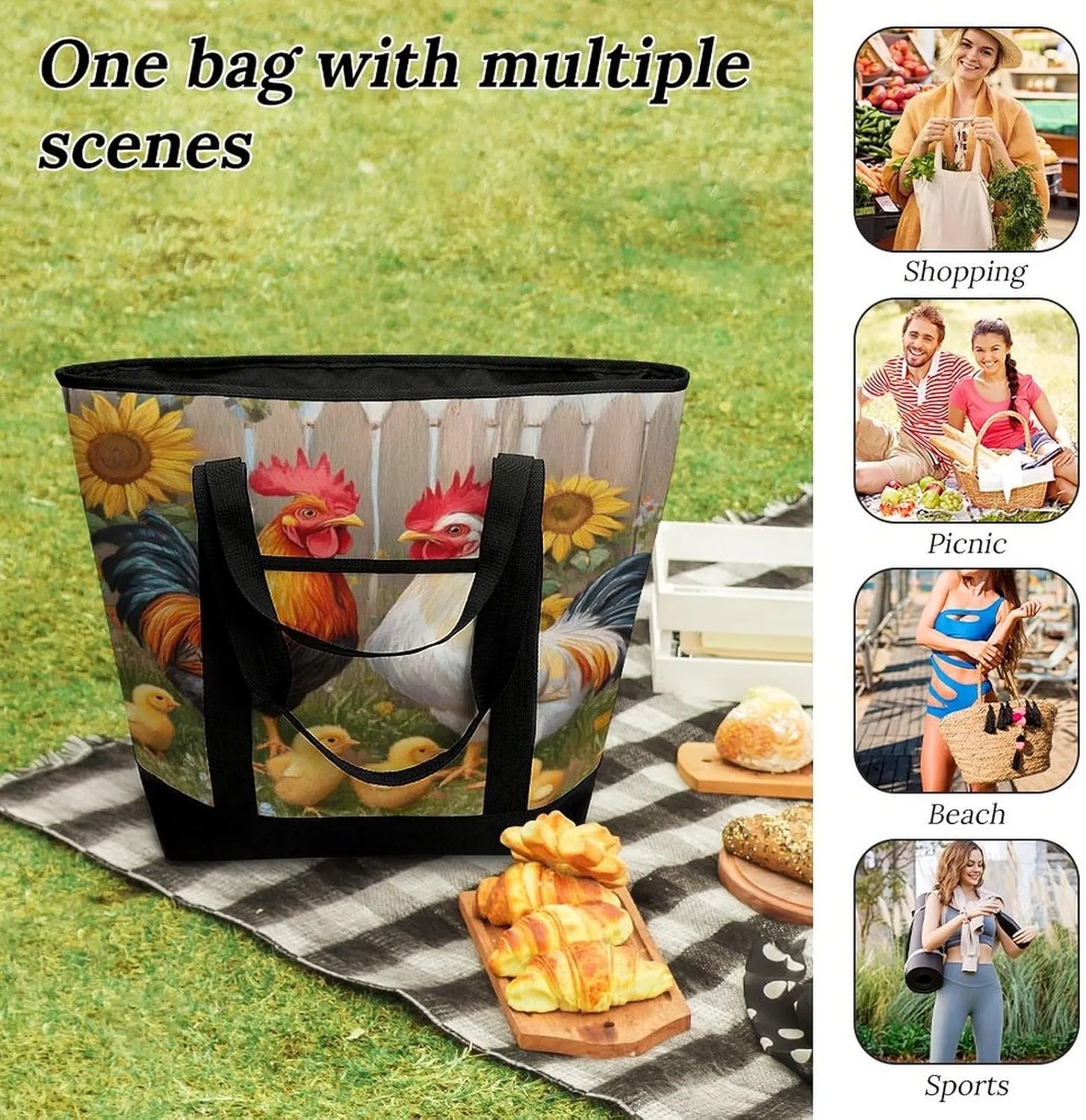 Women's Large-Capacity Thermal Tote Bag Stylish Work & Commute Handbag