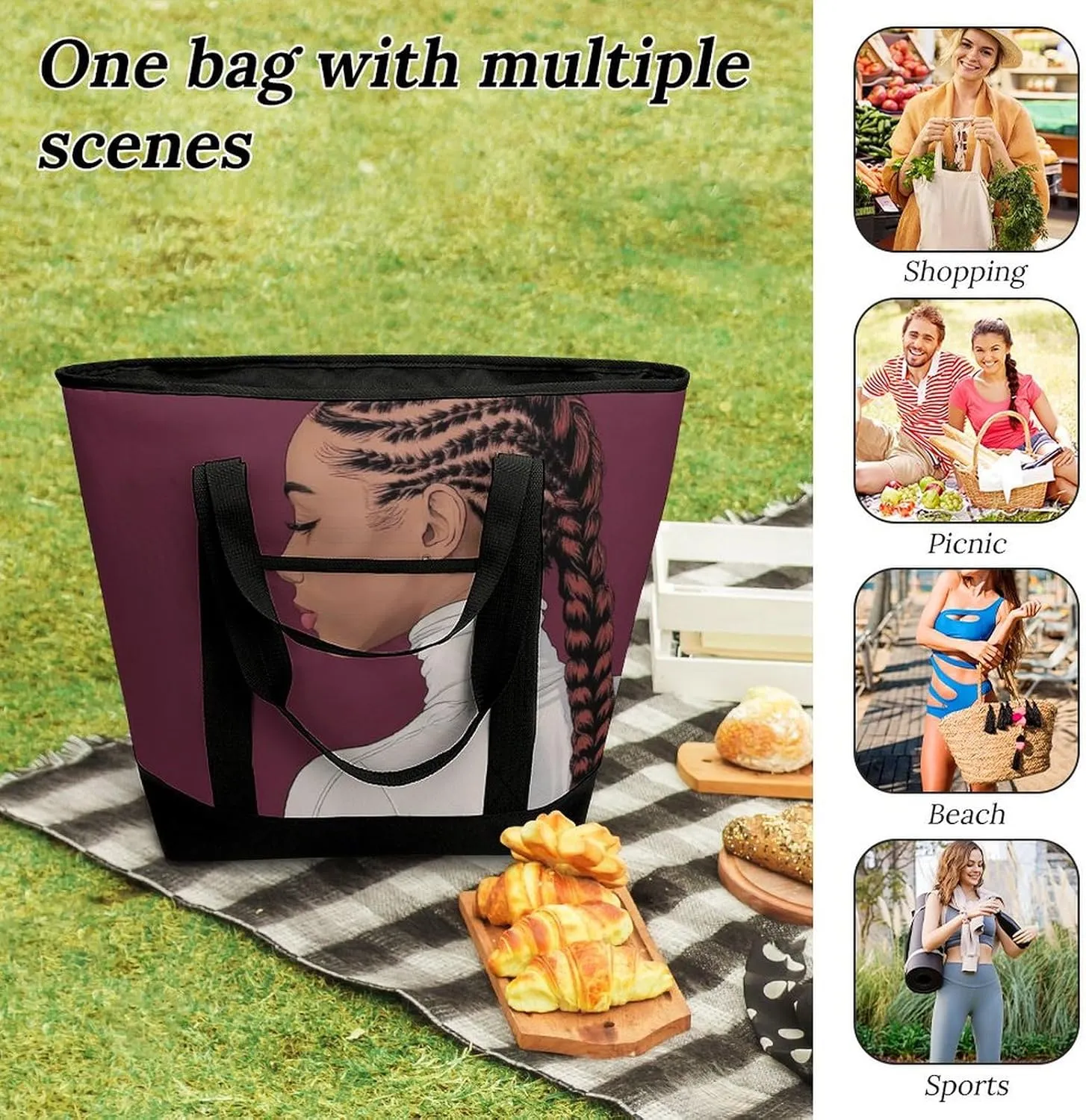 Women's Large-Capacity Thermal Tote Bag Stylish Work & Commute Handbag