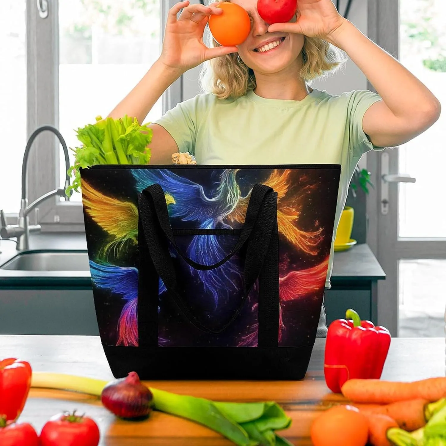 Women's Large-Capacity Thermal Tote Bag Stylish Work & Commute Handbag