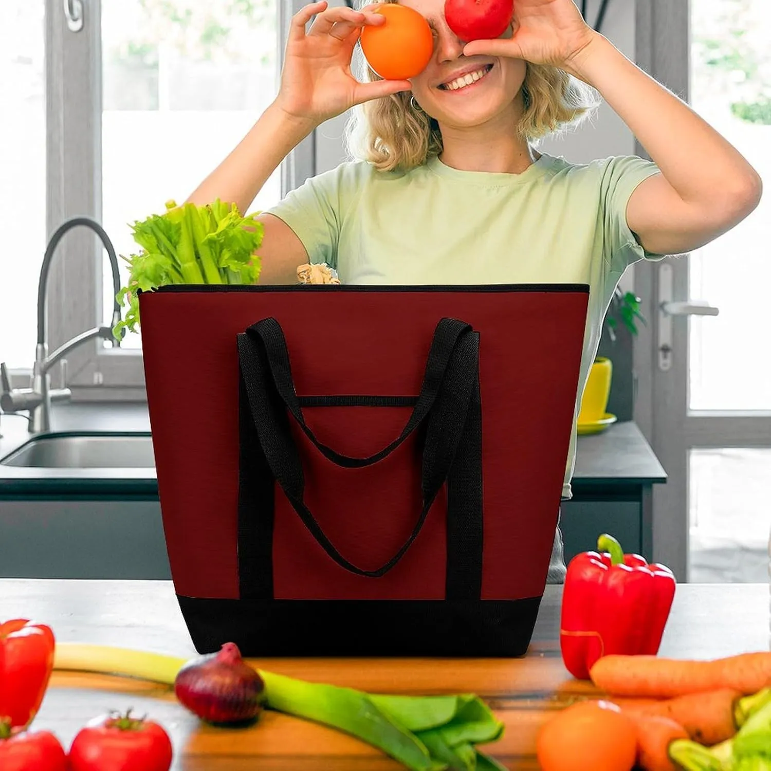 Women's Large-Capacity Thermal Tote Bag Stylish Work & Commute Handbag