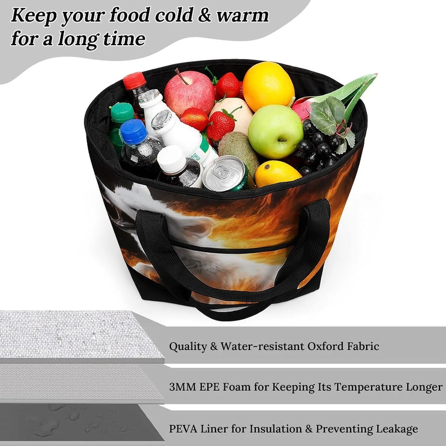 Women's Large-Capacity Thermal Tote Bag Stylish Work & Commute Handbag