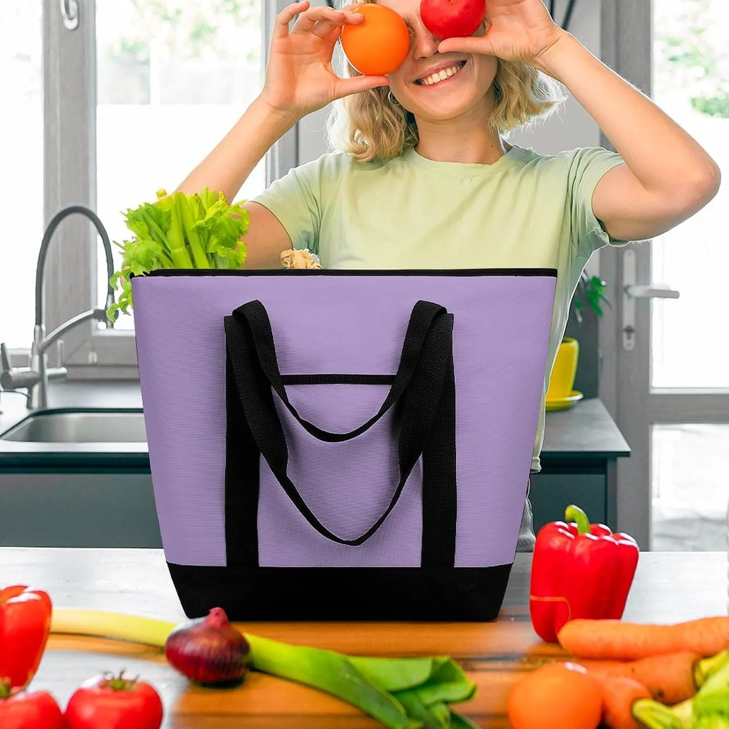 Women's Large-Capacity Thermal Tote Bag Stylish Work & Commute Handbag