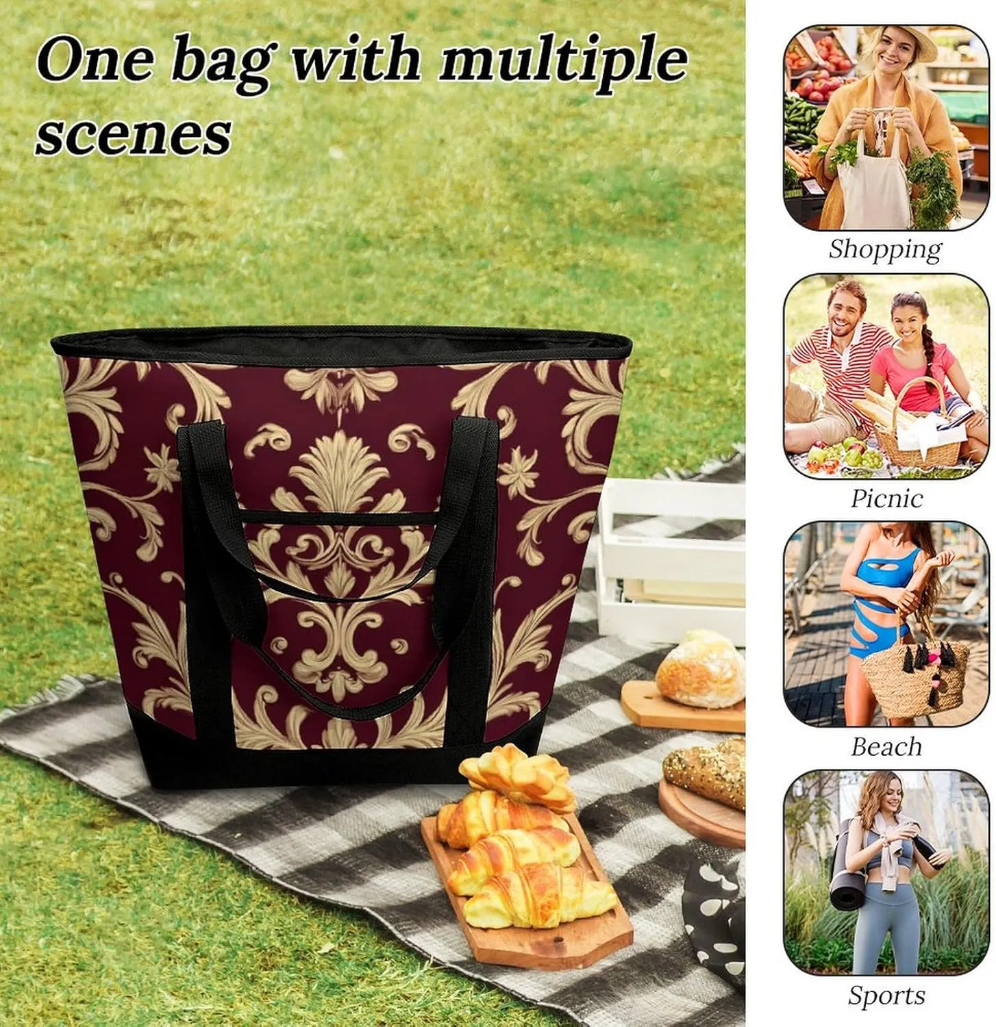 Women's Large-Capacity Thermal Tote Bag Stylish Work & Commute Handbag