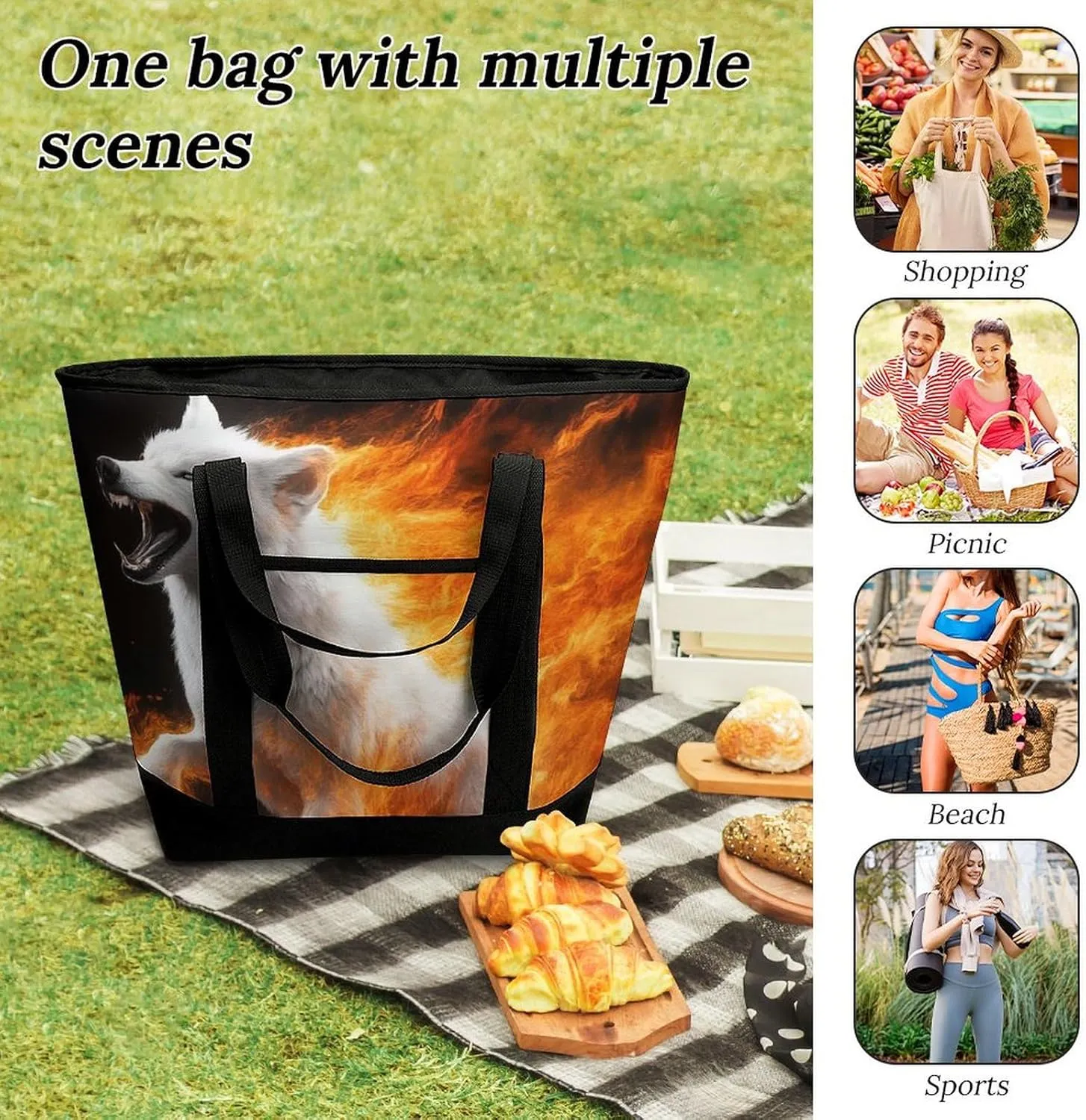 Women's Large-Capacity Thermal Tote Bag Stylish Work & Commute Handbag