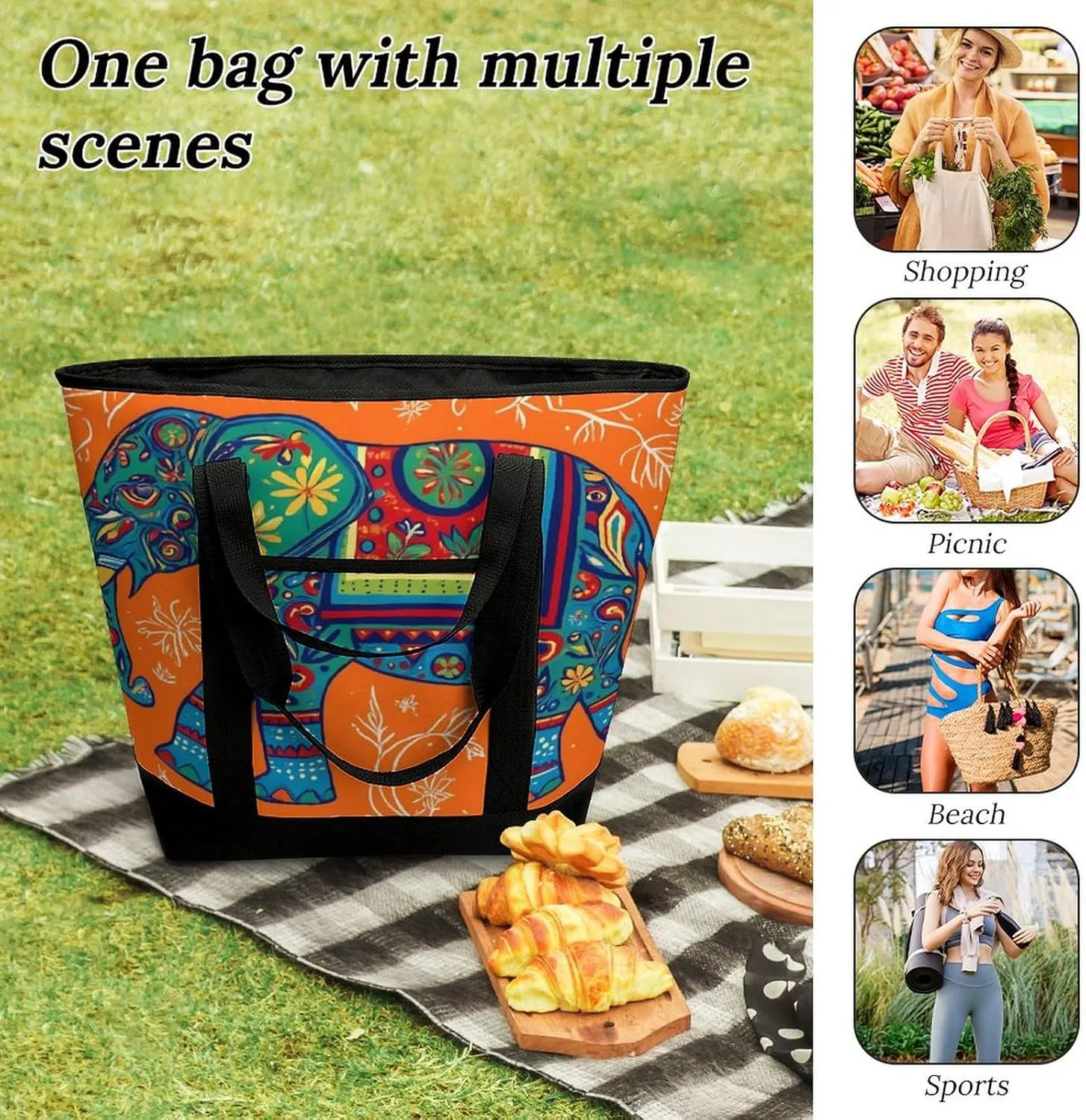 Women's Large-Capacity Thermal Tote Bag Stylish Work & Commute Handbag
