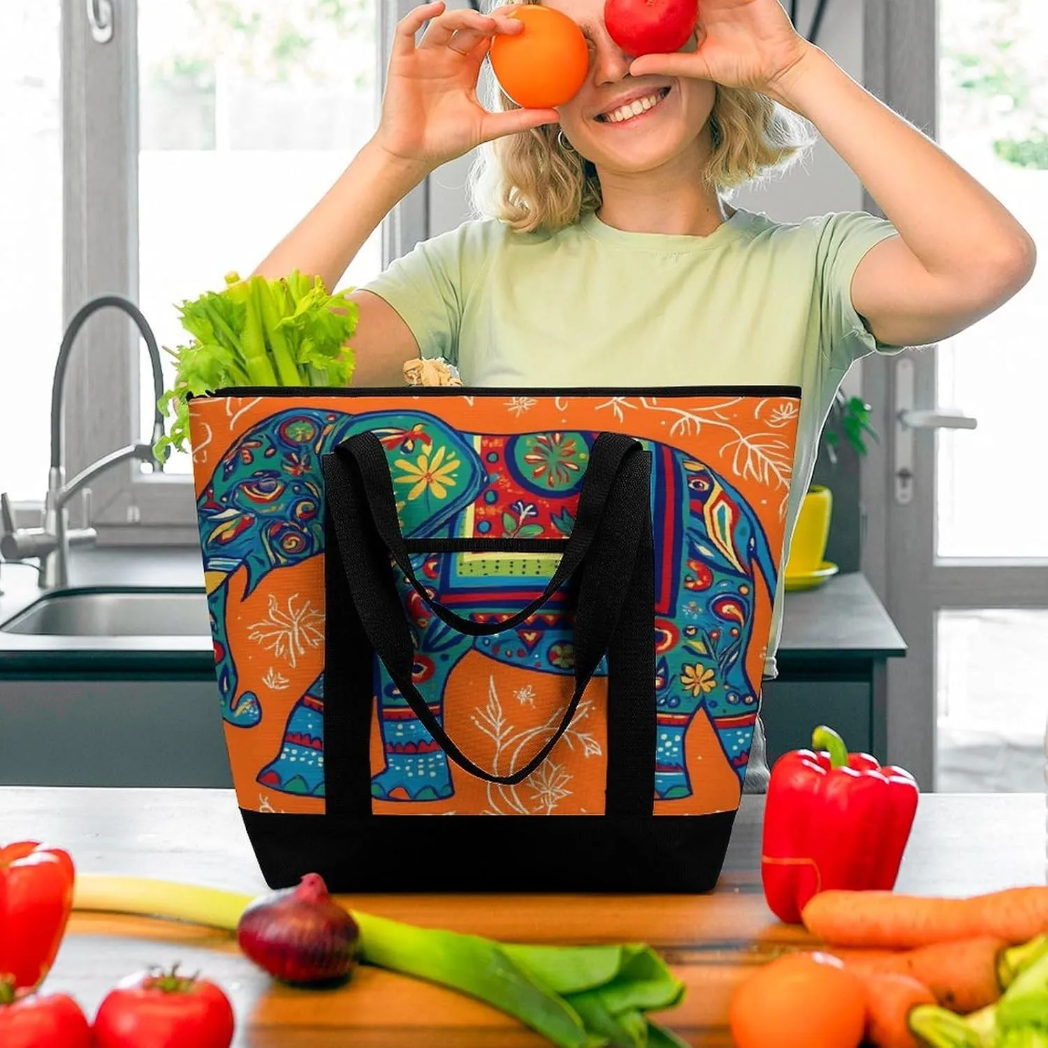 Women's Large-Capacity Thermal Tote Bag Stylish Work & Commute Handbag