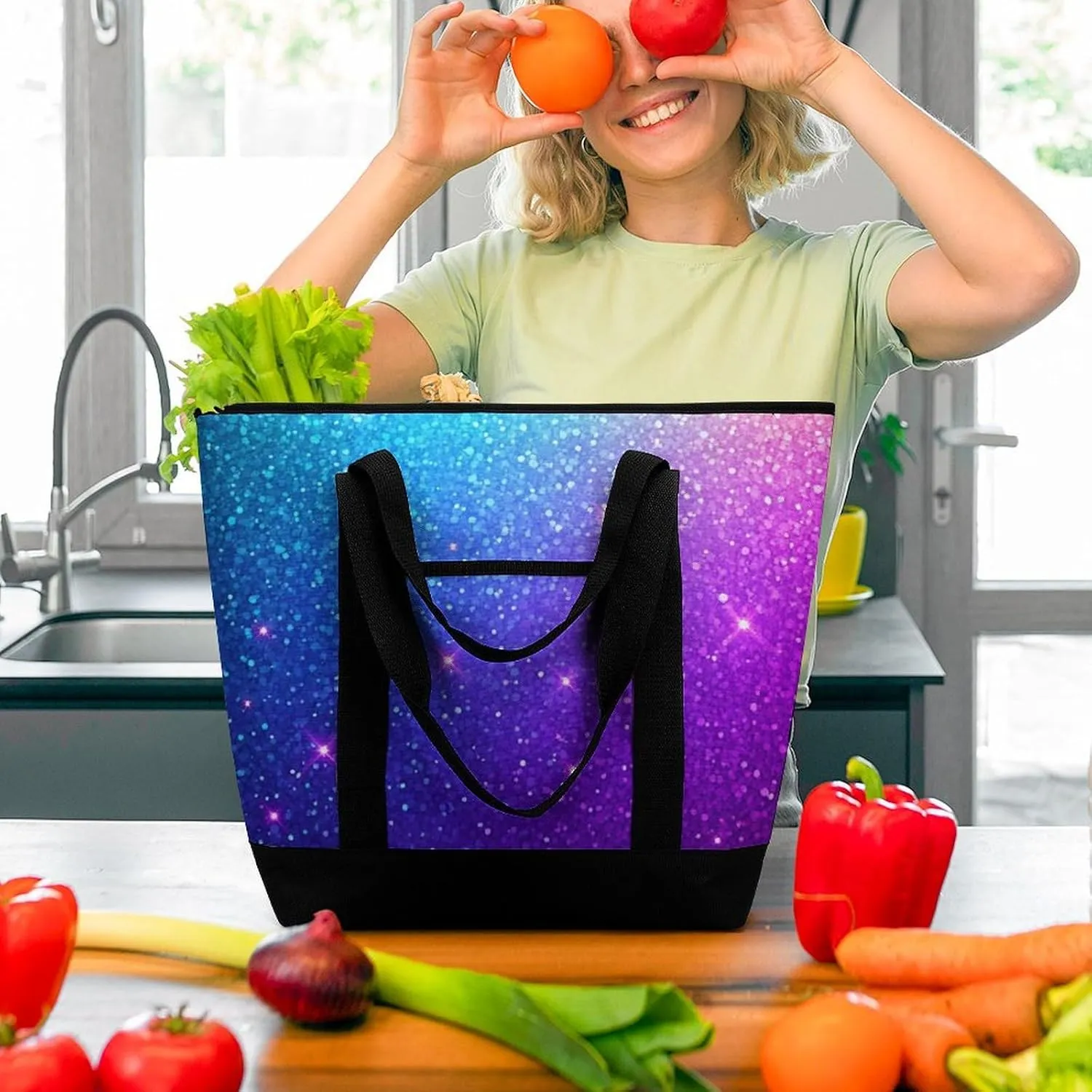 Women's Large-Capacity Thermal Tote Bag Stylish Work & Commute Handbag