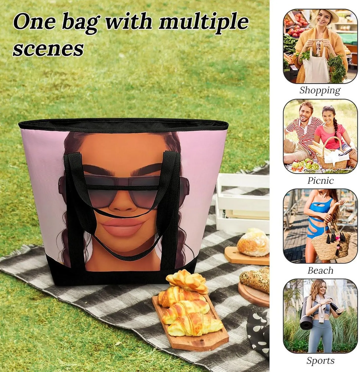 Women's Large-Capacity Thermal Tote Bag Stylish Work & Commute Handbag