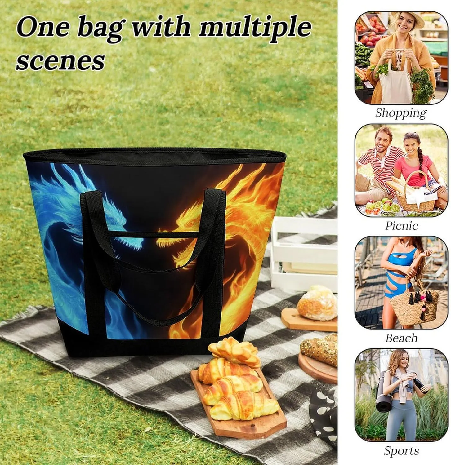 Women's Large-Capacity Thermal Tote Bag Stylish Work & Commute Handbag