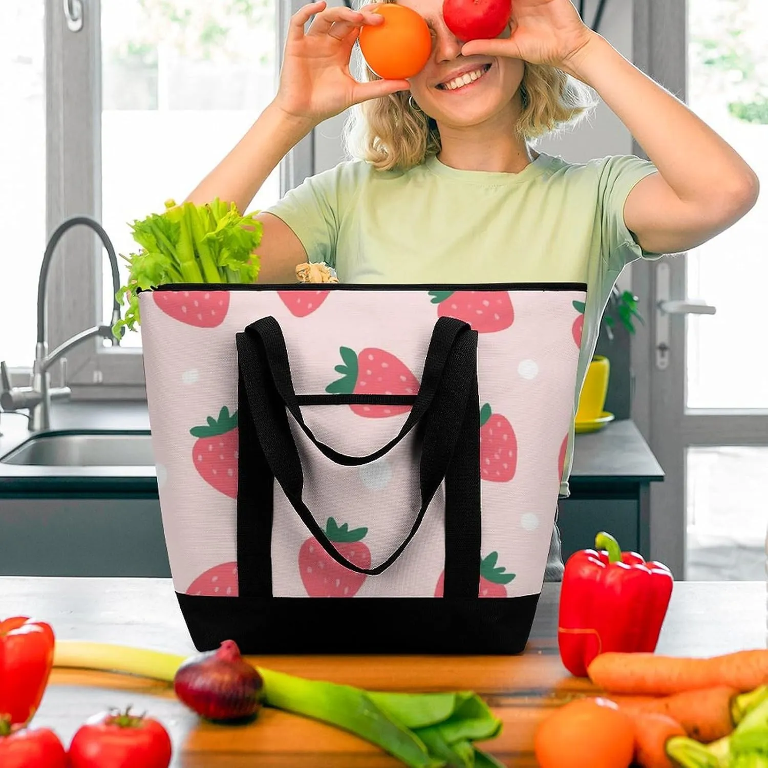 Women's Large-Capacity Thermal Tote Bag Stylish Work & Commute Handbag