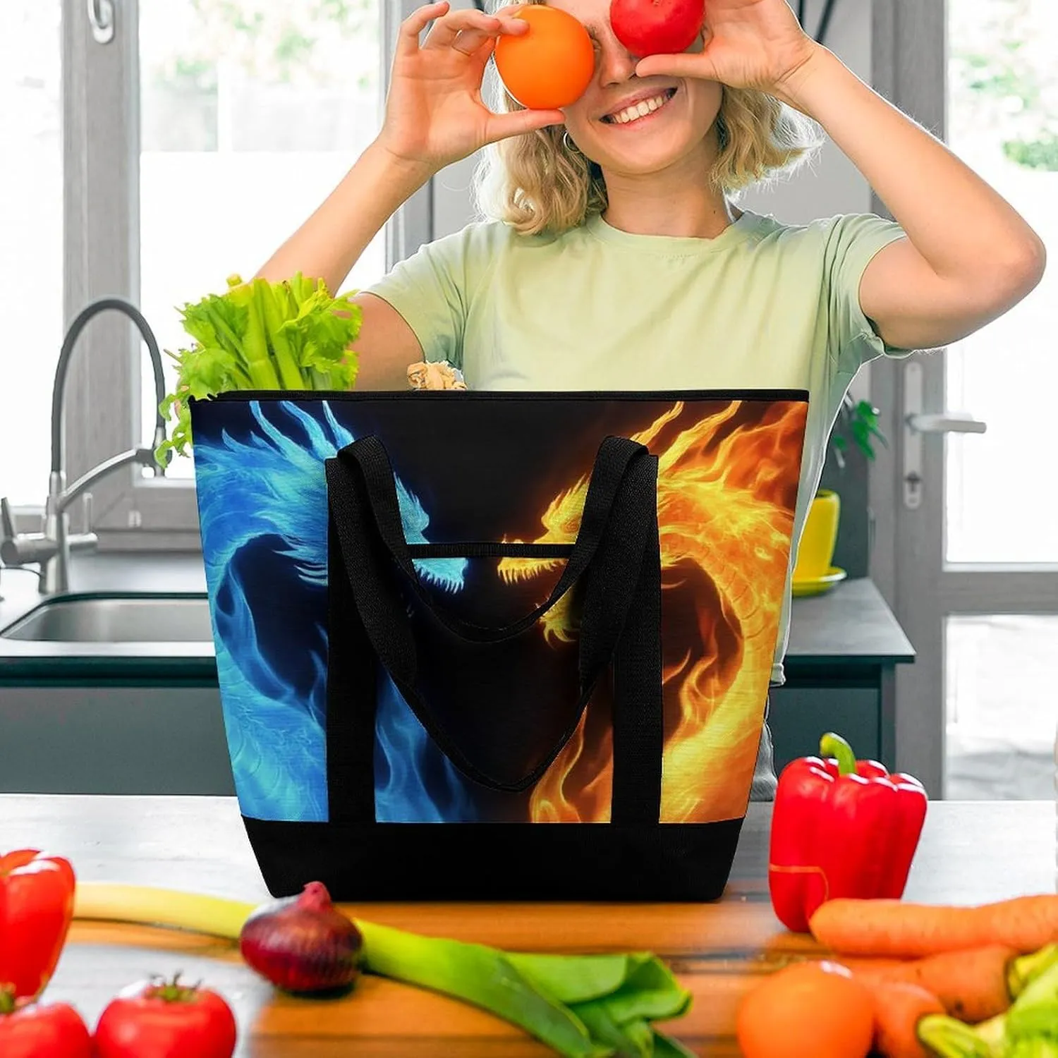 Women's Large-Capacity Thermal Tote Bag Stylish Work & Commute Handbag