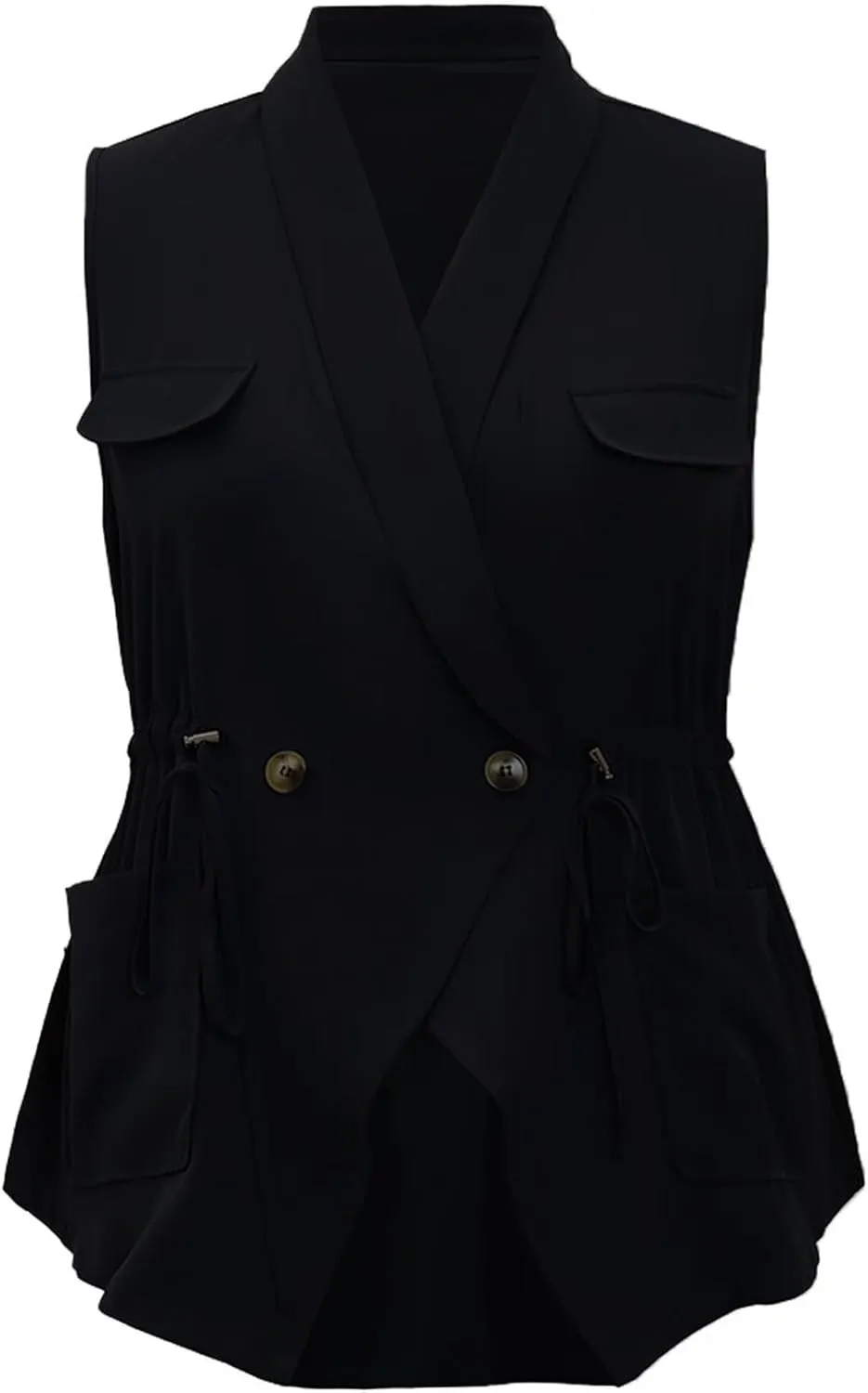 Women's Plus Size Vest Sleeveless Casual Long Cardigan Vests