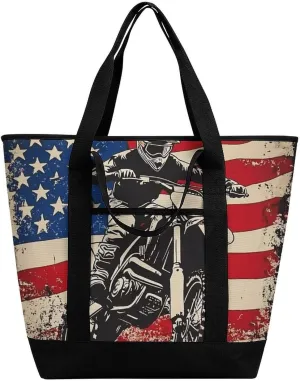 Women's Spacious Thermal Shoulder Bag Stylish Insulated Shopping Tote
