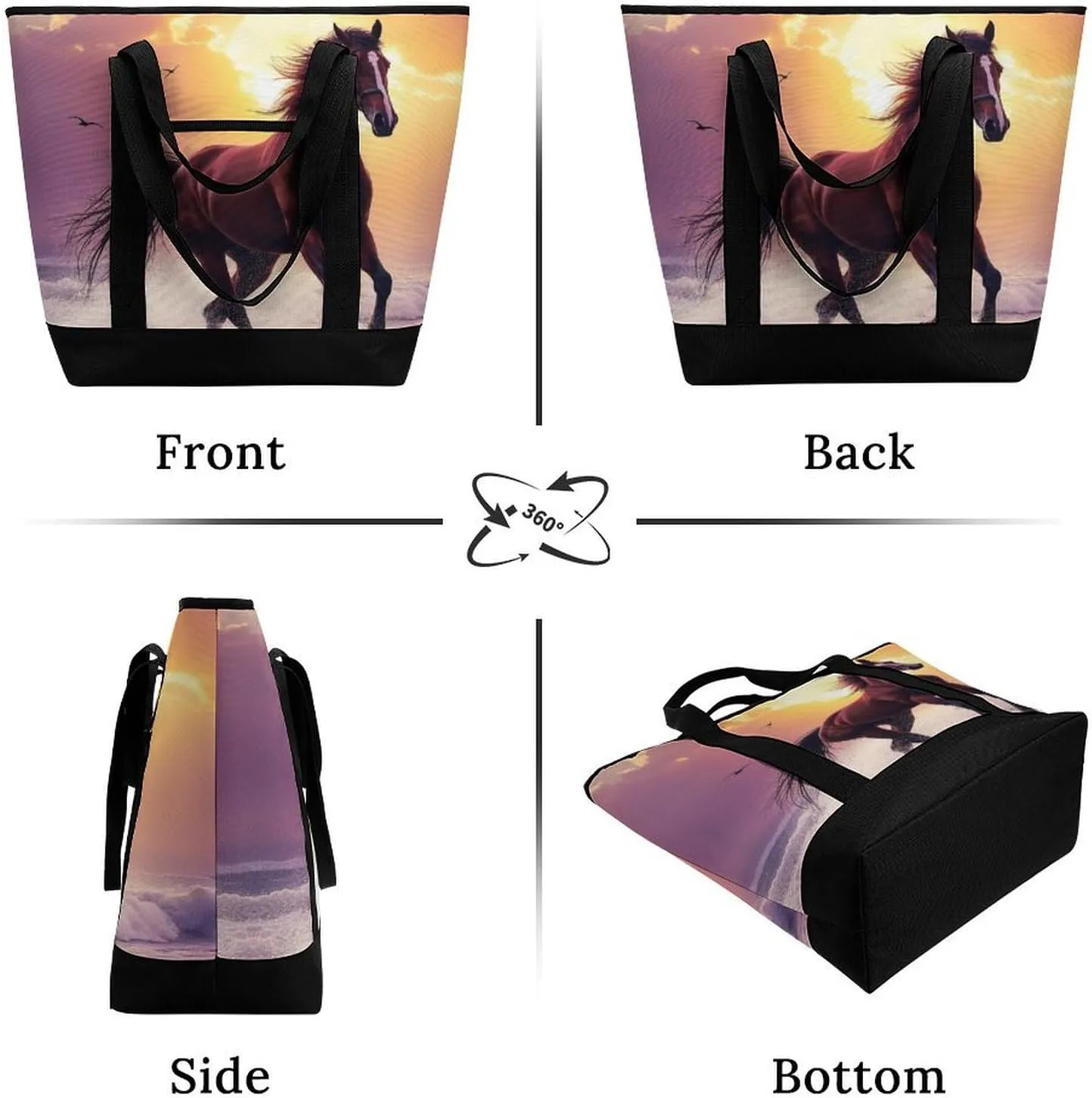 Women's Spacious Thermal Shoulder Bag Stylish Insulated Shopping Tote