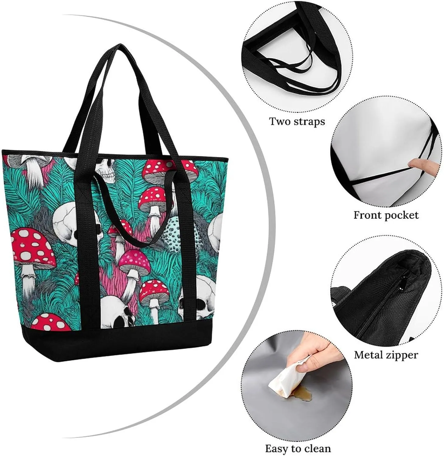 Women's Spacious Thermal Shoulder Bag Stylish Insulated Shopping Tote