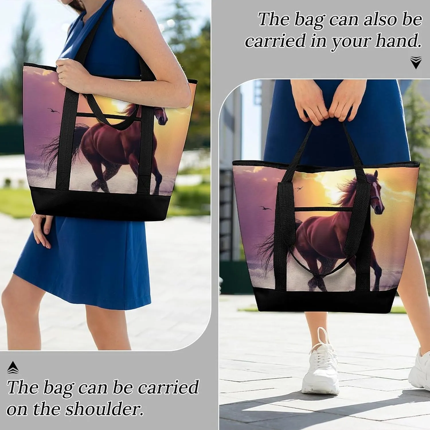 Women's Spacious Thermal Shoulder Bag Stylish Insulated Shopping Tote