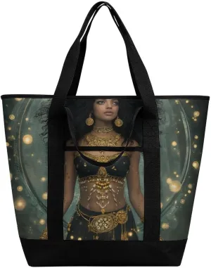 Women's Spacious Thermal Shoulder Bag Stylish Insulated Shopping Tote