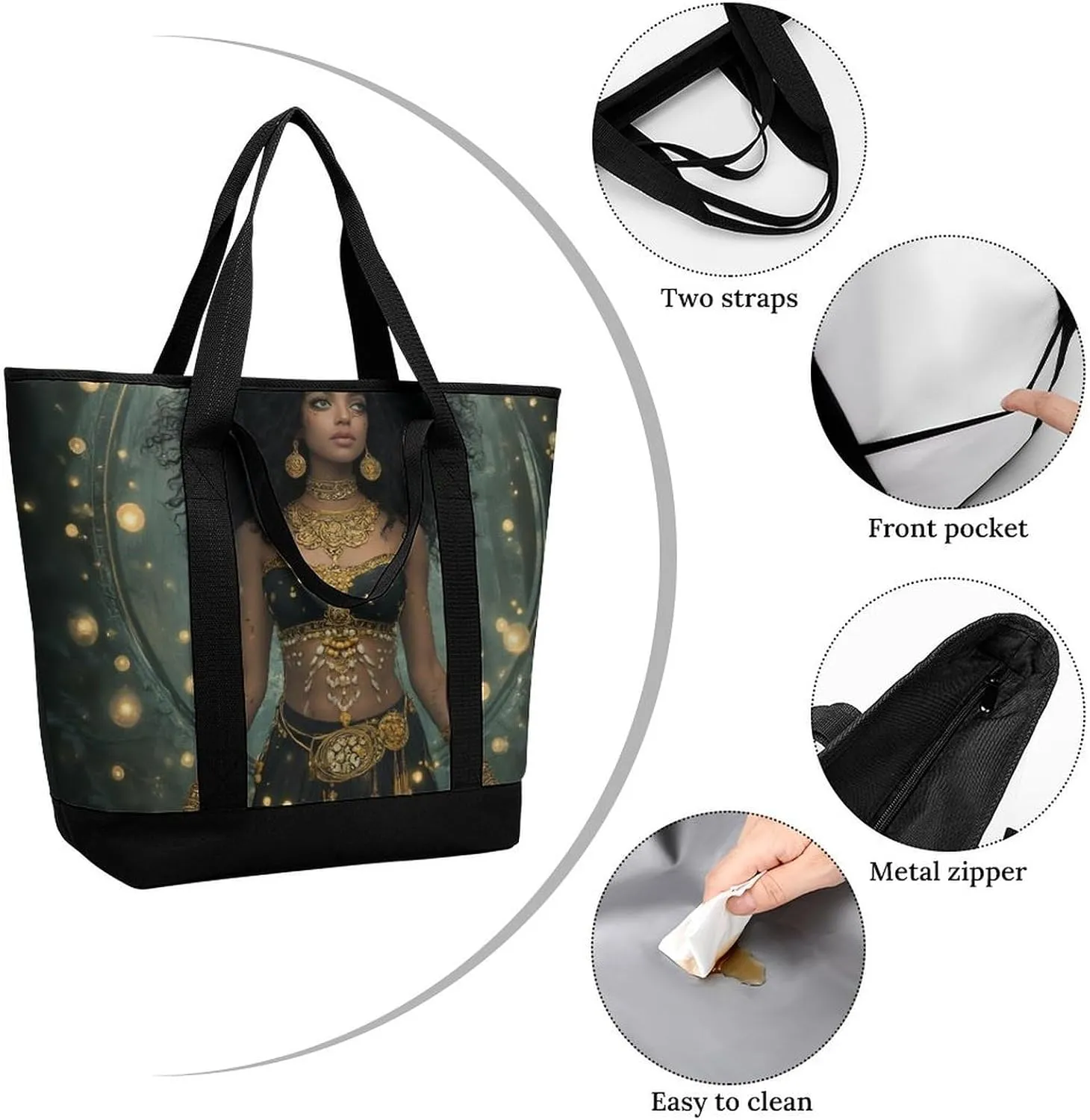 Women's Spacious Thermal Shoulder Bag Stylish Insulated Shopping Tote