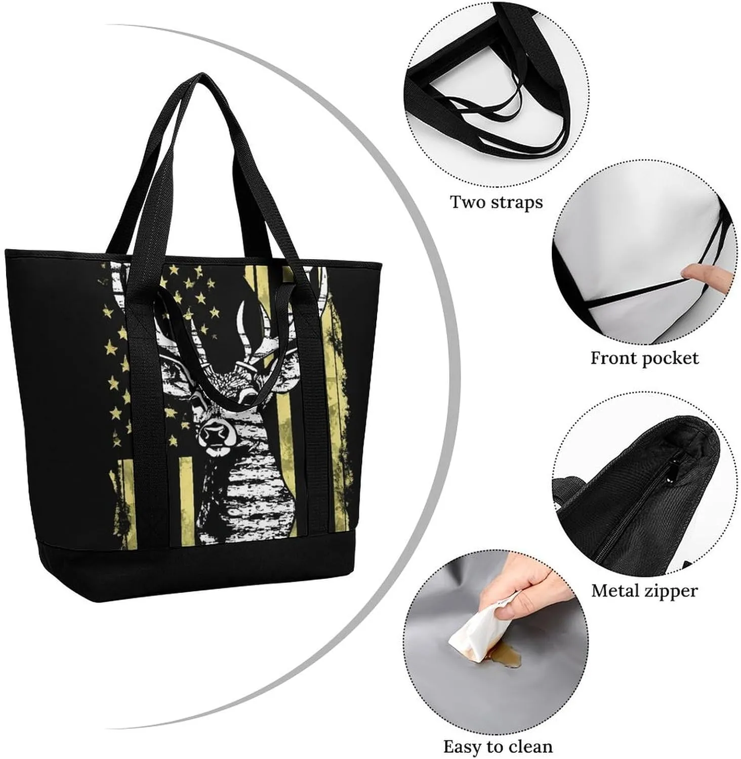 Women's Spacious Thermal Shoulder Bag Stylish Insulated Shopping Tote