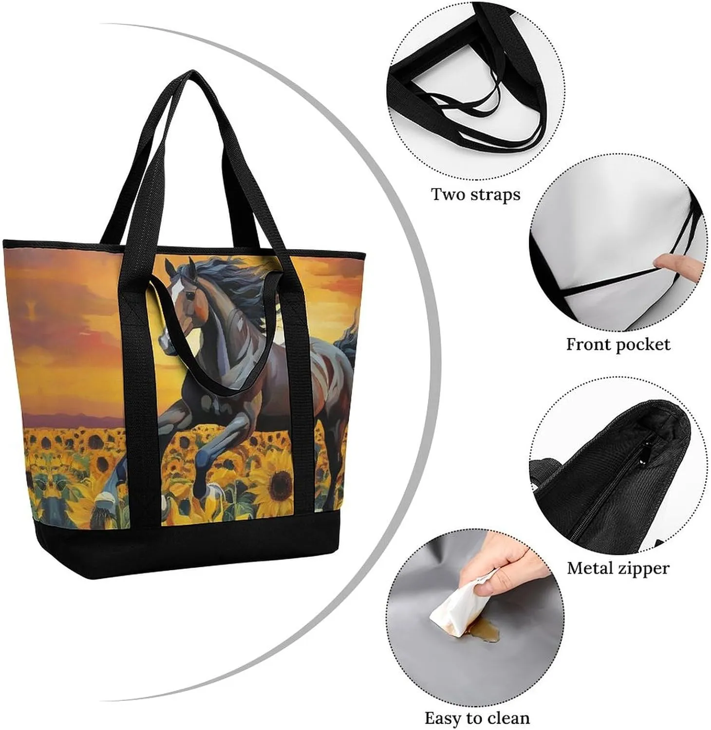Women's Spacious Thermal Shoulder Bag Stylish Insulated Shopping Tote