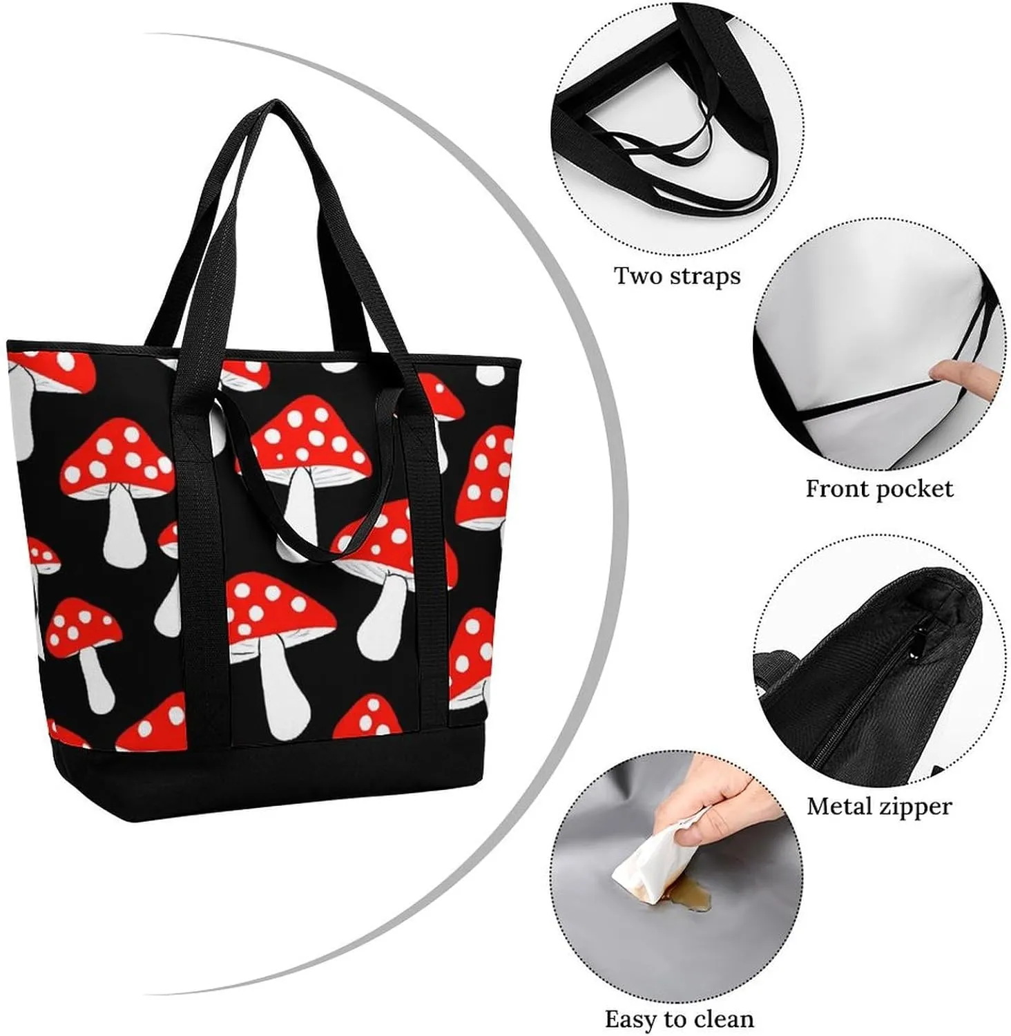 Women's Spacious Thermal Shoulder Bag Stylish Insulated Shopping Tote