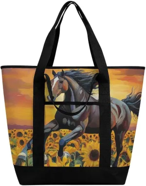 Women's Spacious Thermal Shoulder Bag Stylish Insulated Shopping Tote