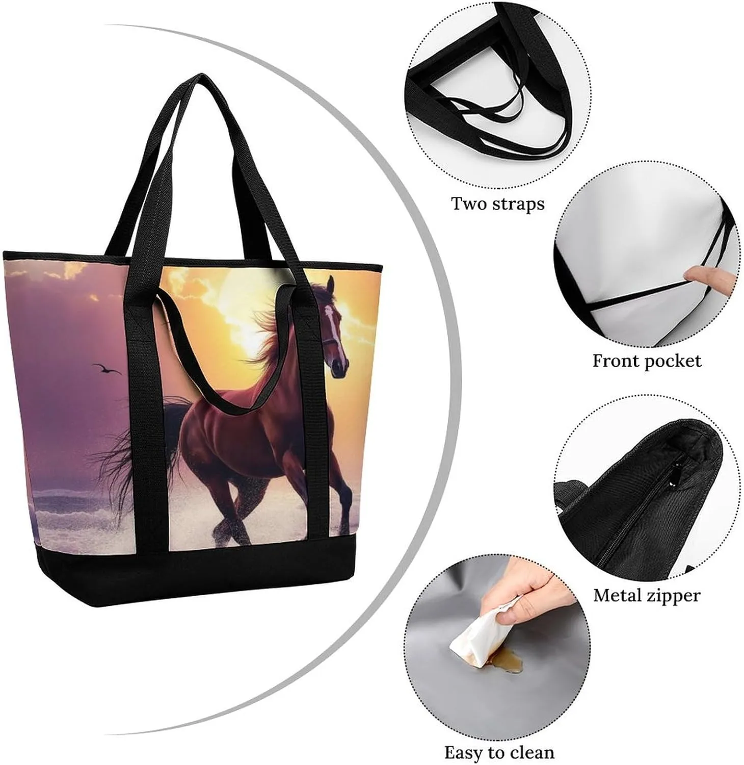 Women's Spacious Thermal Shoulder Bag Stylish Insulated Shopping Tote