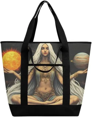 Women's Spacious Thermal Shoulder Bag Stylish Insulated Shopping Tote