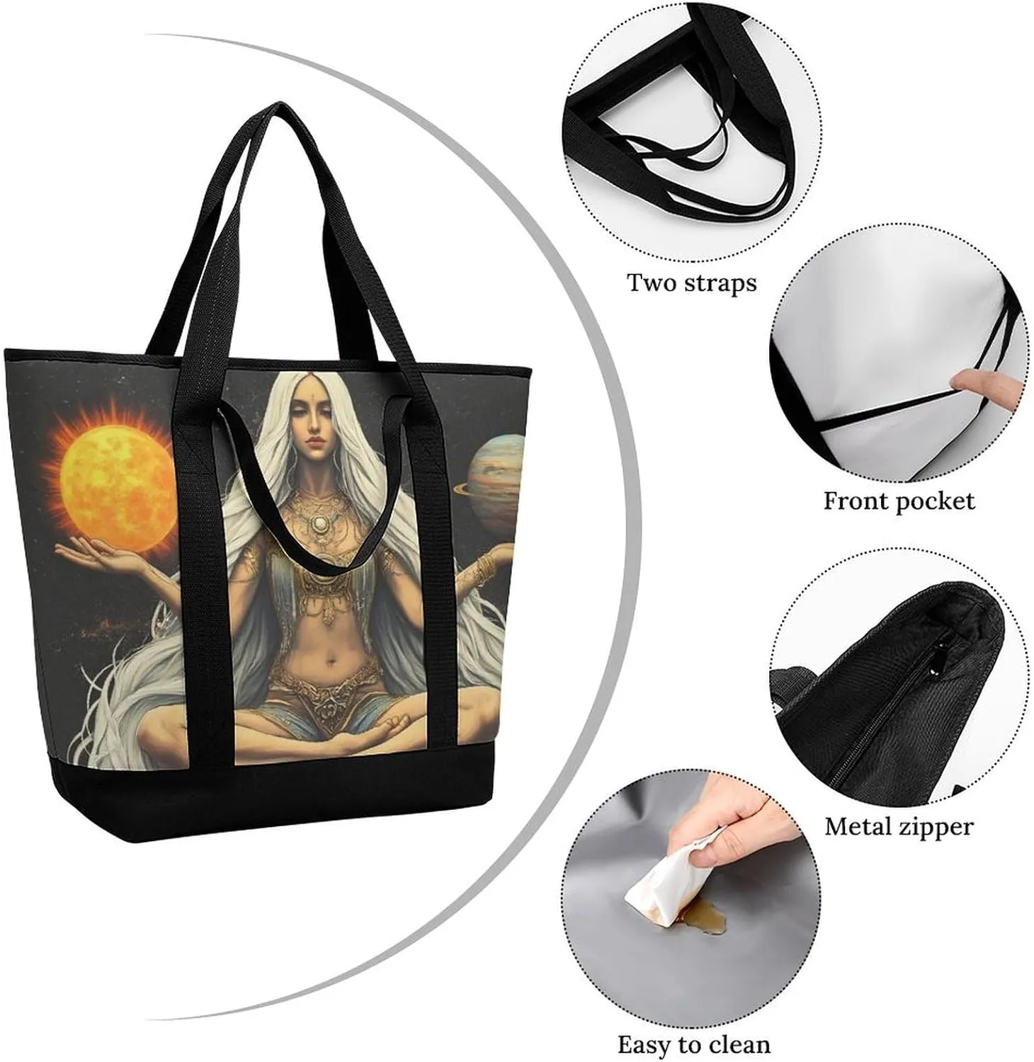 Women's Spacious Thermal Shoulder Bag Stylish Insulated Shopping Tote