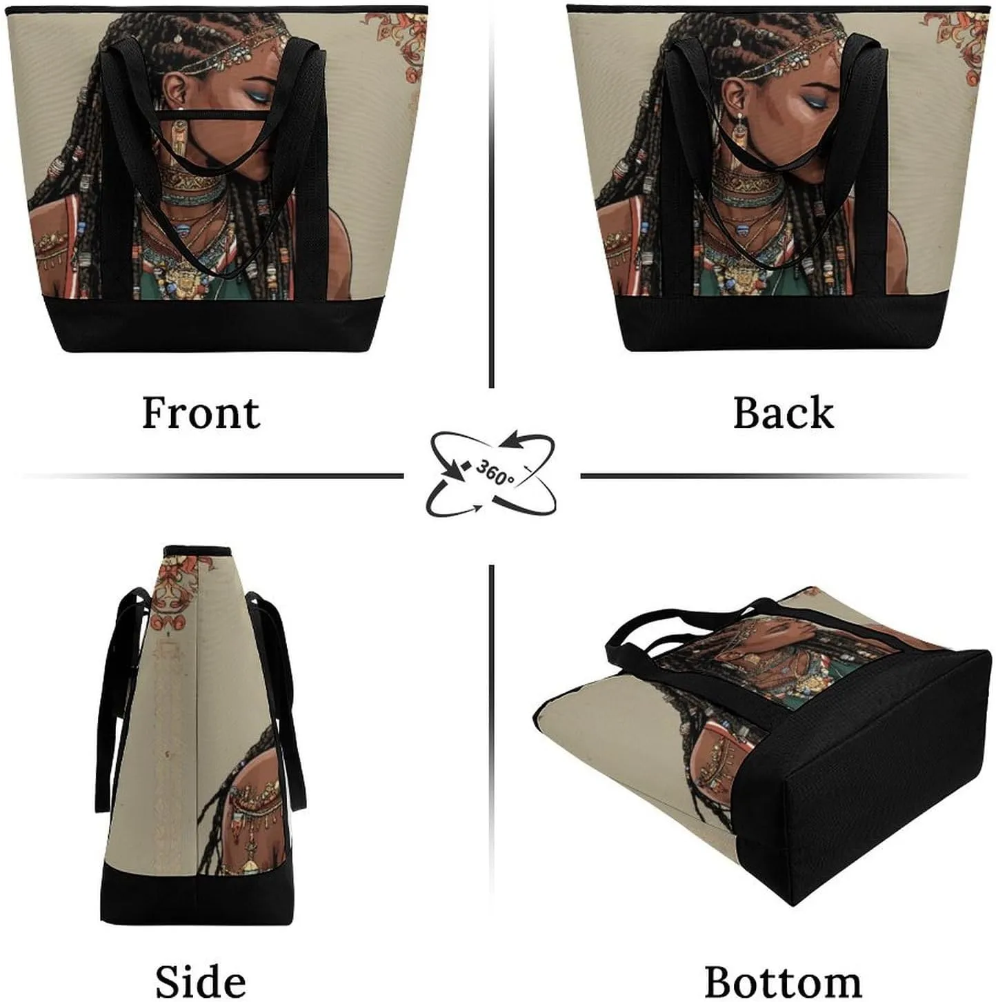 Women's Spacious Thermal Shoulder Bag Stylish Insulated Shopping Tote