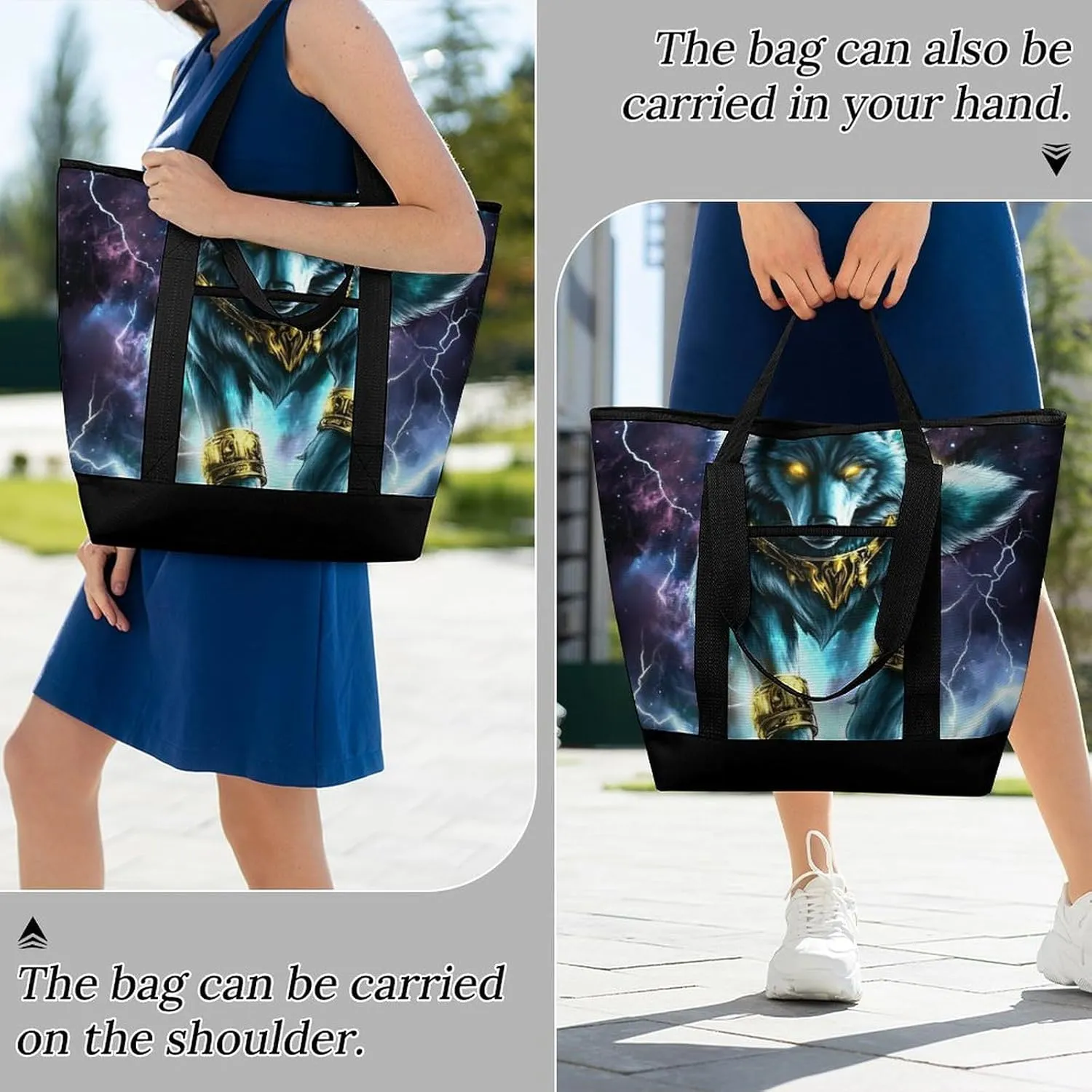 Women's Spacious Thermal Shoulder Bag Stylish Insulated Shopping Tote