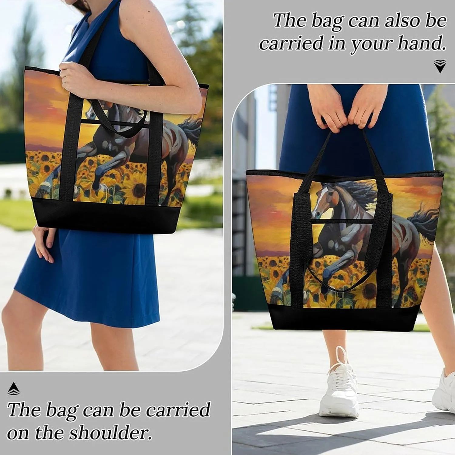 Women's Spacious Thermal Shoulder Bag Stylish Insulated Shopping Tote