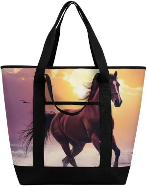 Women's Spacious Thermal Shoulder Bag Stylish Insulated Shopping Tote