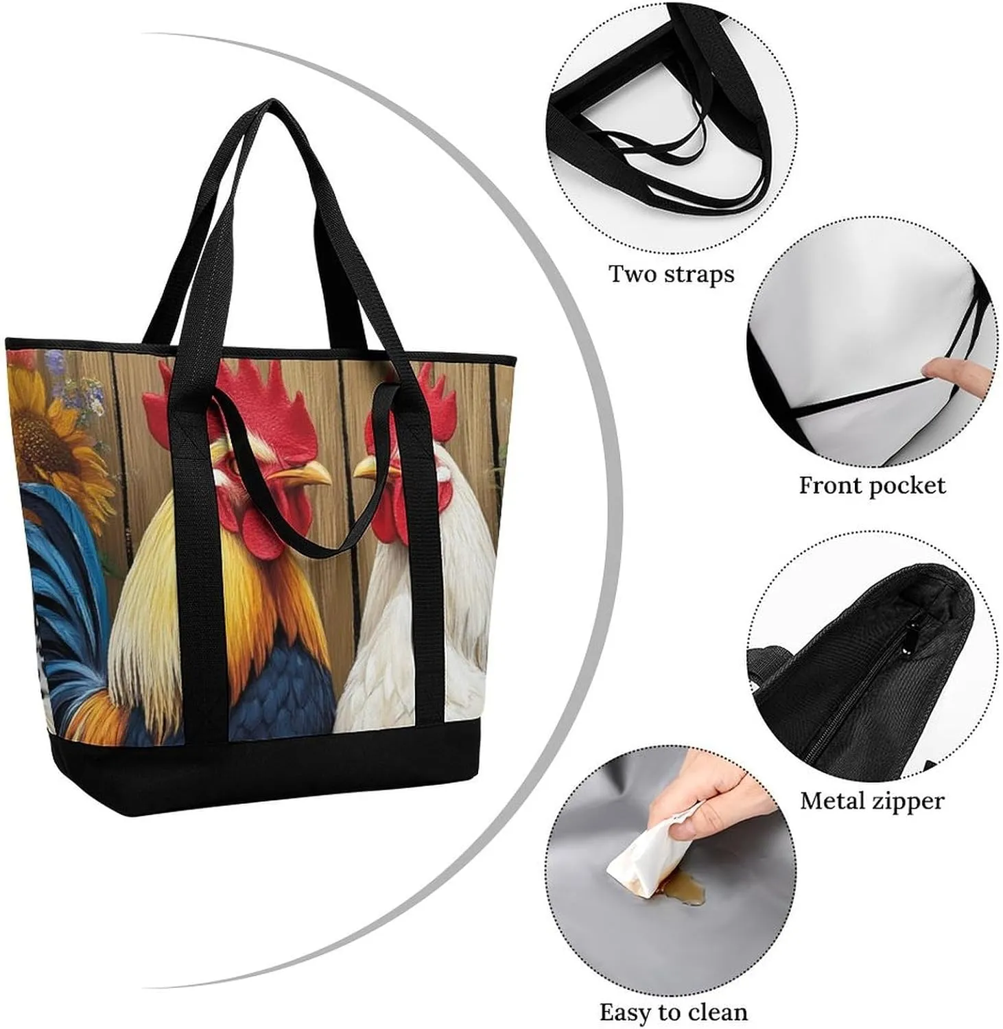 Women's Spacious Thermal Shoulder Bag Stylish Insulated Shopping Tote