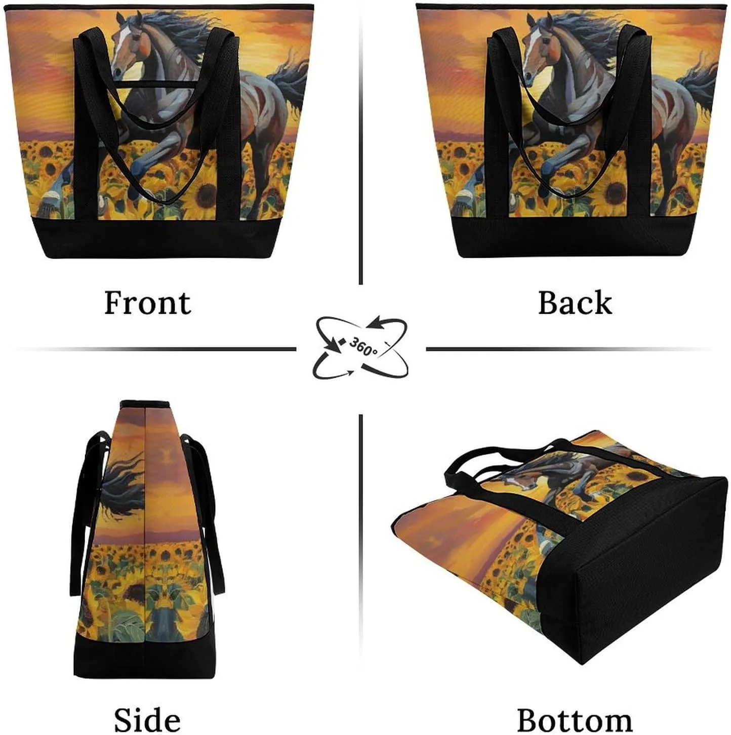 Women's Spacious Thermal Shoulder Bag Stylish Insulated Shopping Tote