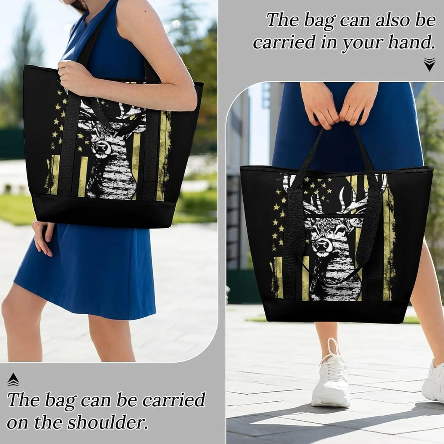 Women's Spacious Thermal Shoulder Bag Stylish Insulated Shopping Tote