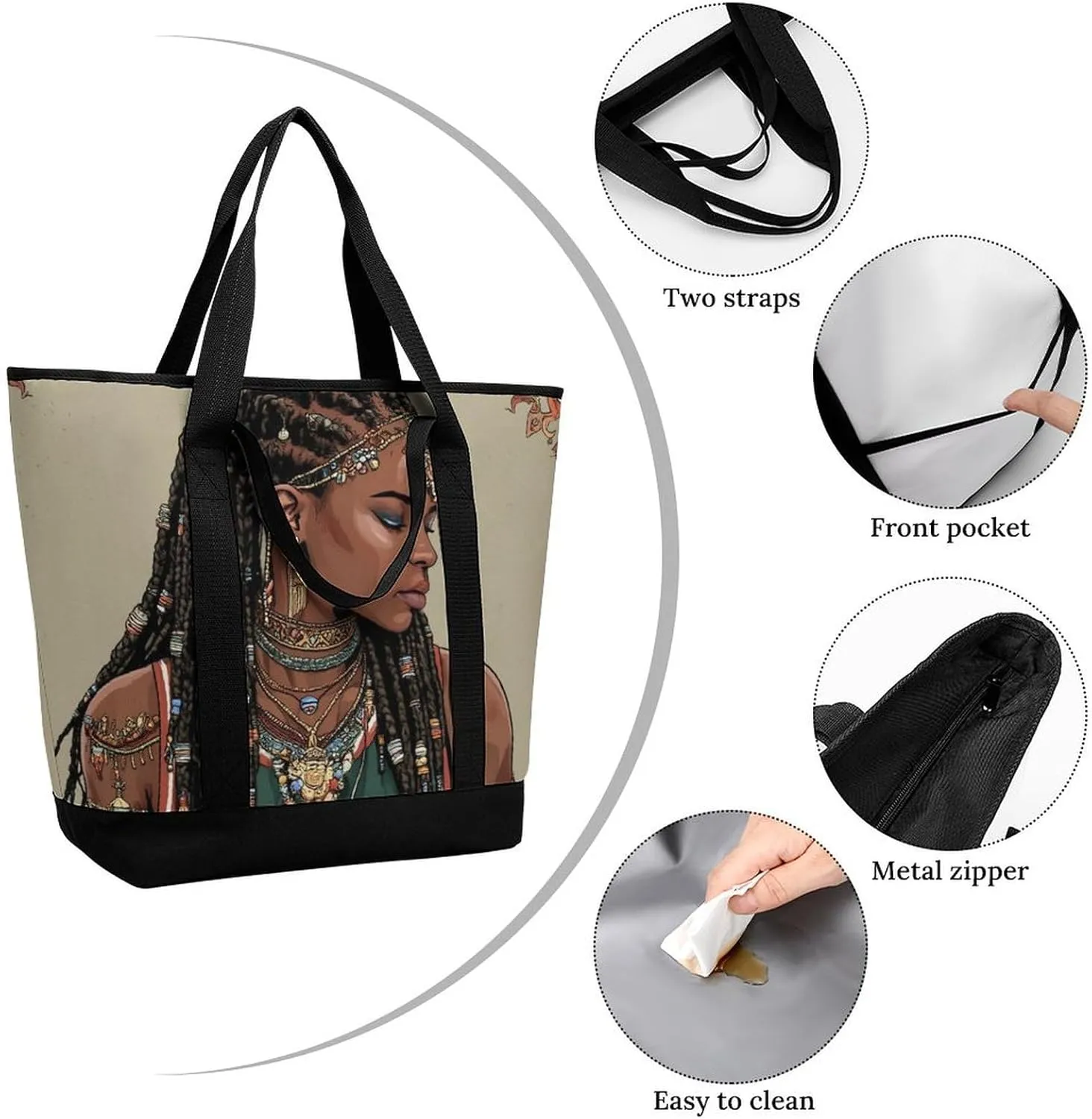 Women's Spacious Thermal Shoulder Bag Stylish Insulated Shopping Tote