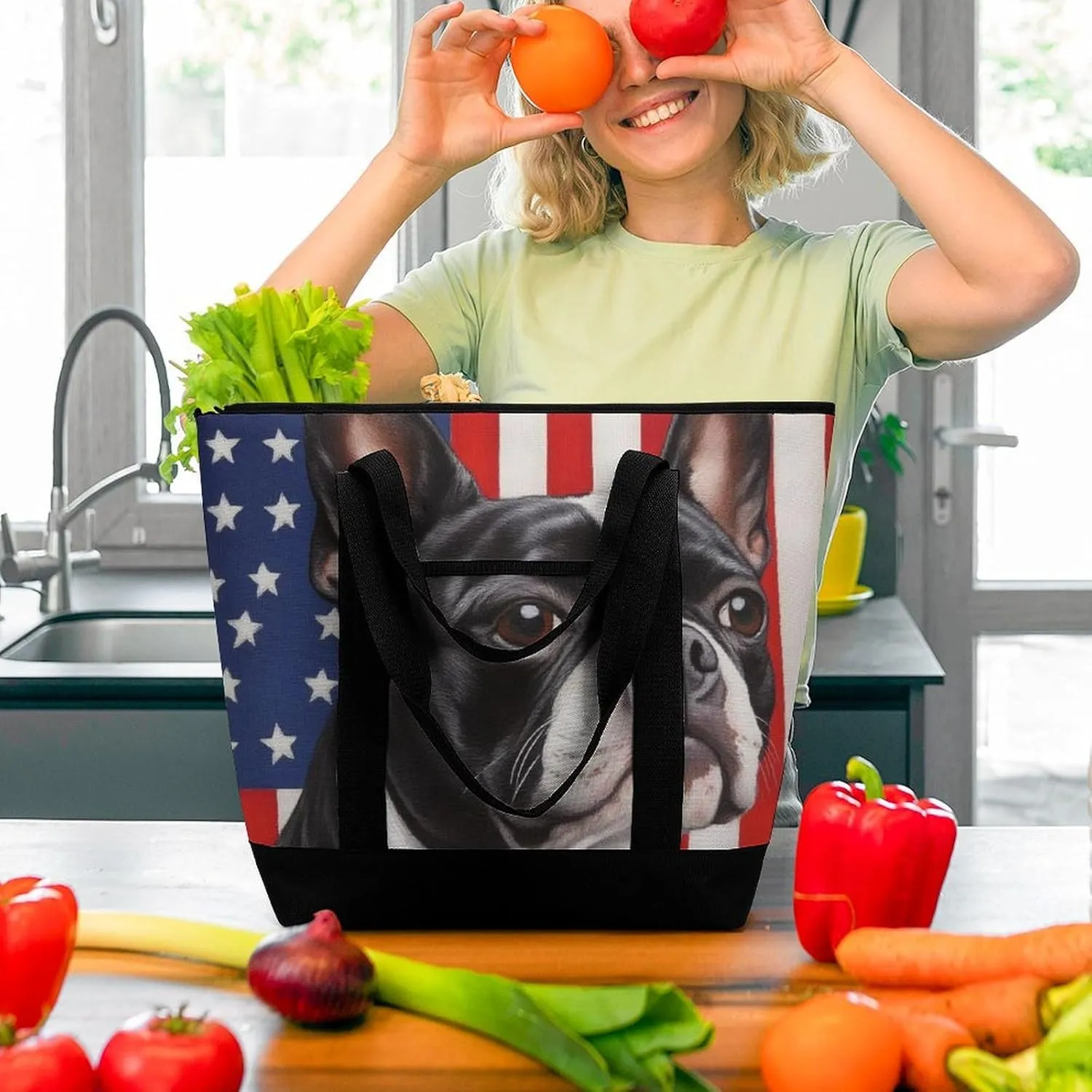 Women's Spacious Thermal Shoulder Bag Stylish Insulated Shopping Tote