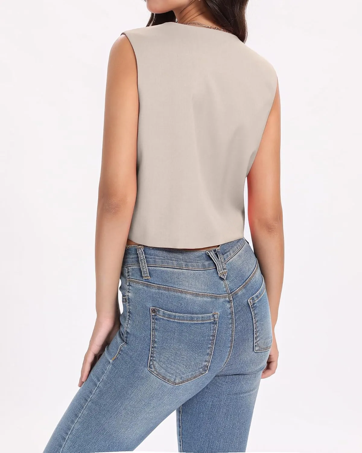 Xeoxarel Women's Linen Vests Crop Tank Tops (S-2XL)